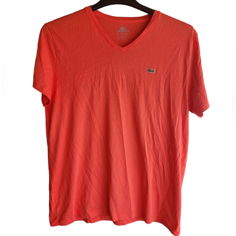 Lacoste Men's Size 7 XL V-Neck Logo Tee